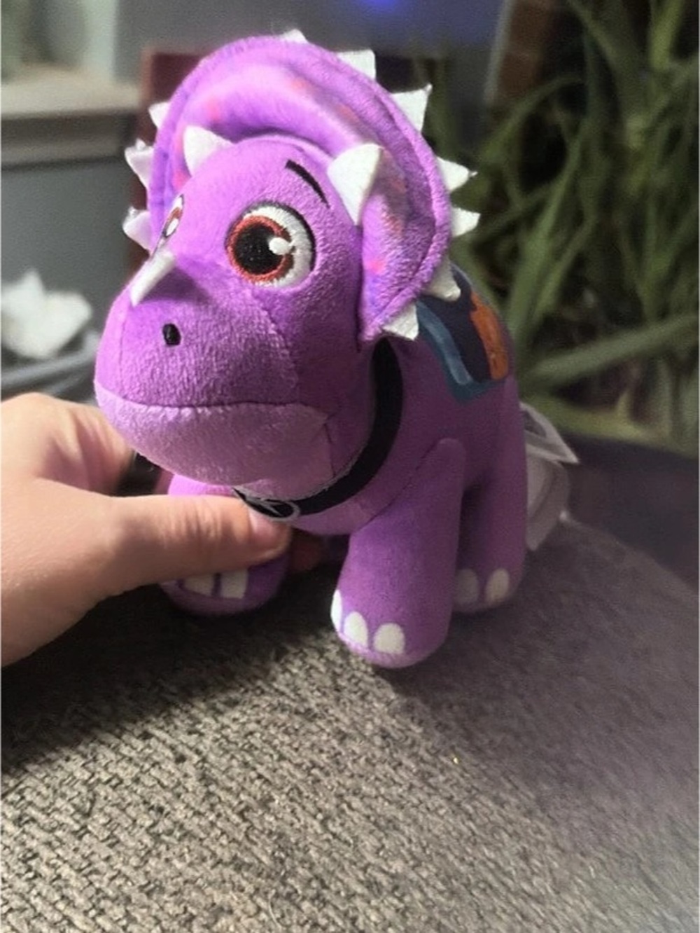 Jazwares Dino Ranch Tango Plush Purple Triceratops Toy